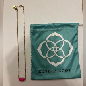 Kendra Scott Gold Elisa Necklace in Fuchsia